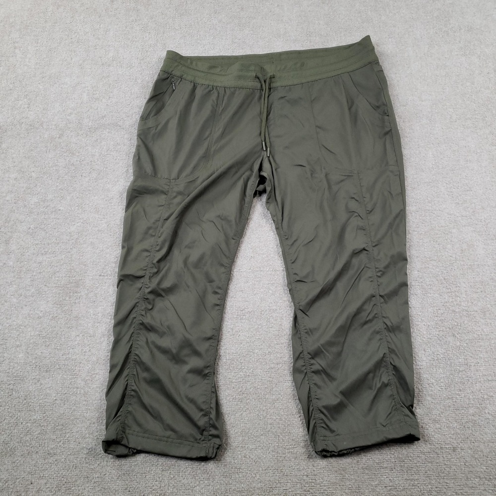The North Face Pants Womens XXL Green Aphrodite 2.0 Capri Nylon Stretch Hiking